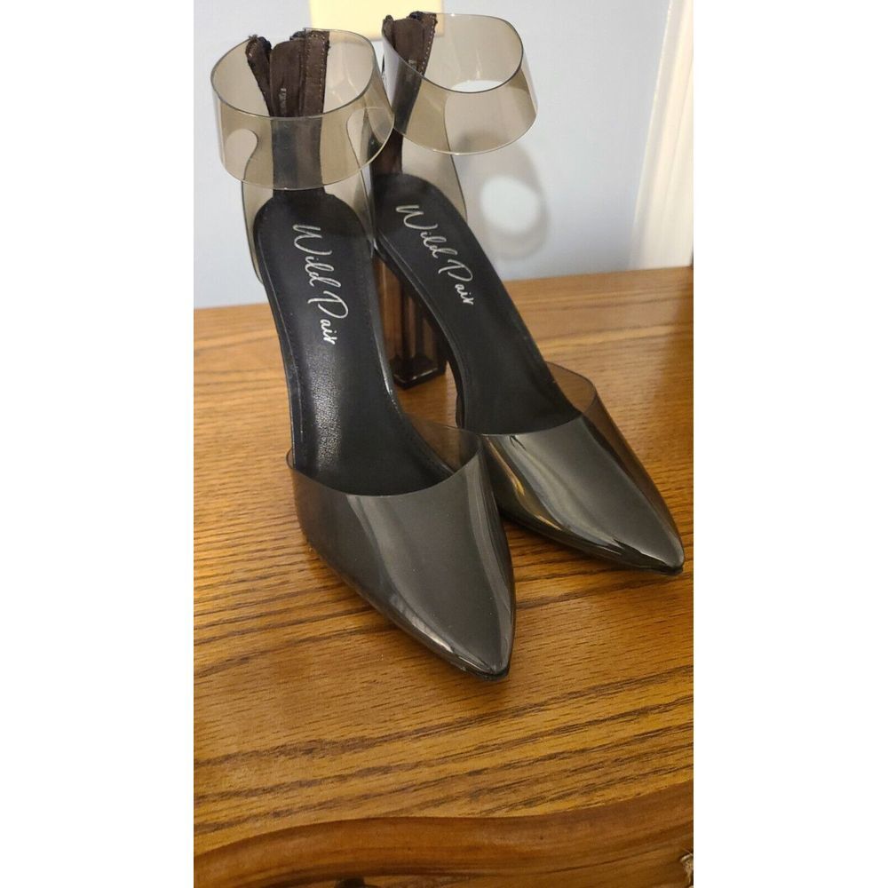 Wild Pair Womens DELLIEV Dressy Evening Special Occasion Block Heels Black